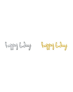 Folieballong / Ballongbanner: "happy b.day" - Flere farger - 88 x 63cm