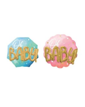 Folieballong: "Oh Baby" - Flere farger - 76 x 71cm