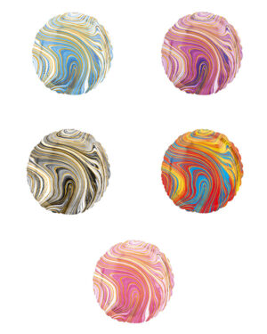 Folieballong: Sirkel - Flere farger (Marmor) - 43cm