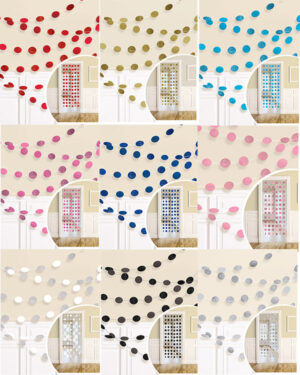 Girlander (6stk): Flere farger (Glitter) - 213cm