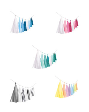 Girlander / Dusker: Flere farger - Fargerik - Papir - 304cm