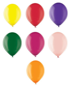 Lateksballonger (100stk): Crystal - Flere farger - 12cm