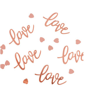 Konfetti : "Love" i Rosegull - 13g