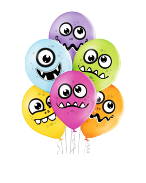 Lateksballonger (6stk): Monster - 30cm