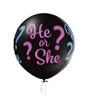 Lateksballong: "He or She?" - 60cm - Svart (Pastel)