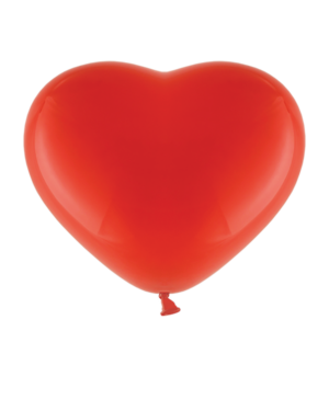 Lateksballonger (6stk): Røde hjerter (Pastel) - 28cm