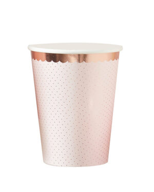 Kopper (8 stk): Rosegull prikker - 9,5 x 7,5cm