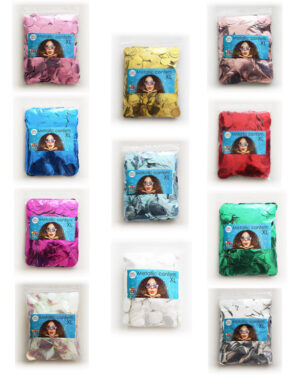 Konfetti: Metallic rund 23mm - 15gram - Flere farger