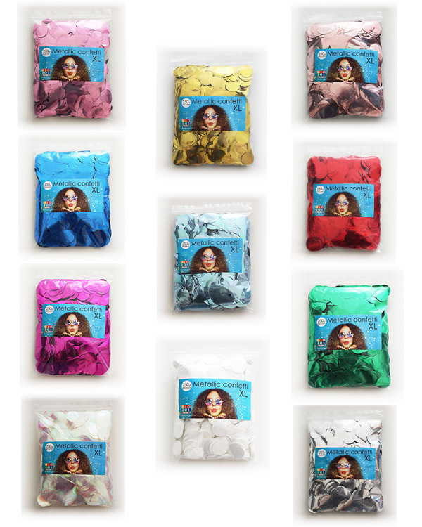 Konfetti: Metallic rund 23mm - 15gram - Flere farger