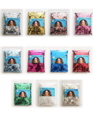 Konfetti: Metallic rund 10mm - 15gram - Flere farger