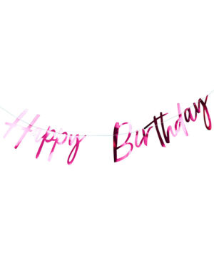 Banner / Girlander: "Happy Birthday" - Rosa - 2m