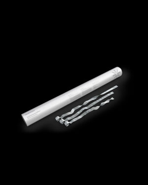 Konfettikanon: Hvite Serpentiner - 50cm