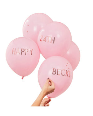 Lateksballonger (5stk): Personlig tekst ballonger - 30cm
