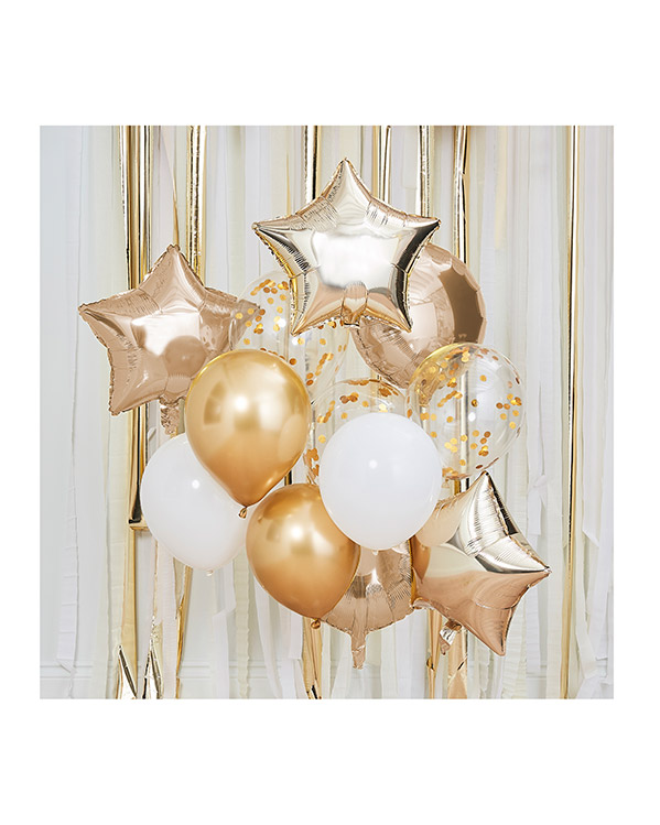 Ballongbukett: Metallic Gold - Bilde 2