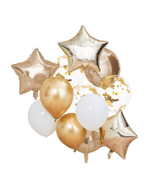 Ballongbukett: Metallic Gold