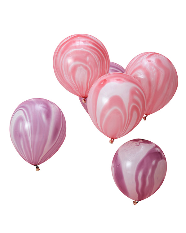 Lateksballonger (10stk): Marmorballonger - 30cm