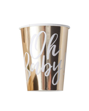 Kopper (8stk): "Oh Baby" - Gull - 9,5 x 8cm