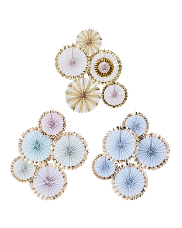 Vifter (5stk): Flere farger med Gull - 38-28cm