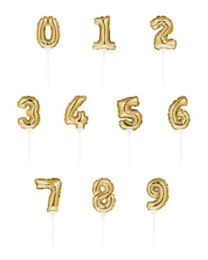 Kaketopp: Ulike tall - Gull - 13cm