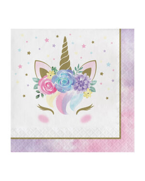 Servietter (16stk): Enhjørning - 16,5cm