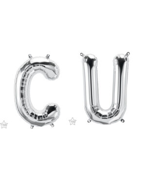Folieballong / Ballongbokstav: Ulike bokstaver - Sølv - 41cm