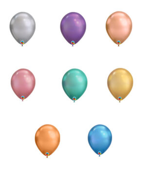 Lateksballonger (100stk): Chrome - Flere farger - 28cm