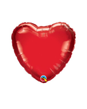 Folieballong: Hjerte - Ruby Red (Standard) - 36 x 33cm
