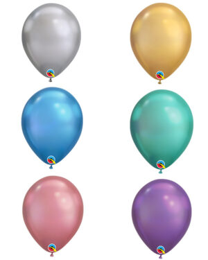 Lateksballonger (100stk): Chrome - Flere farger - 18cm
