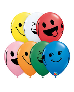 Lateksballonger (25stk): Smiley - Assortert - 28cm