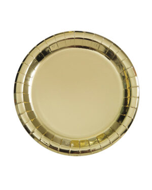 Tallerkener (8stk): Metallic Gull - 23cm