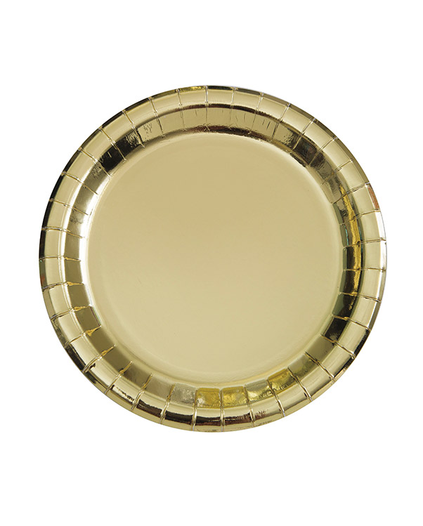 Tallerkener (8stk): Metallic Gull - 23cm