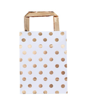 Gavepose / Godtepose (5stk): Gullprikker - 26 x 9cm