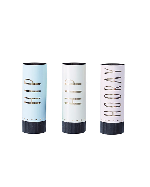 Konfettikanon (3stk): Gull Konfetti - 11cm