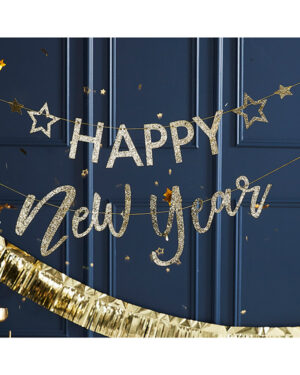 Banner / Girlander: "Happy New Year" - 2stk 1,5m