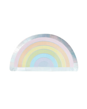 Tallerkener (8stk): Halvsirkel - Regnbue - 28 x 16cm