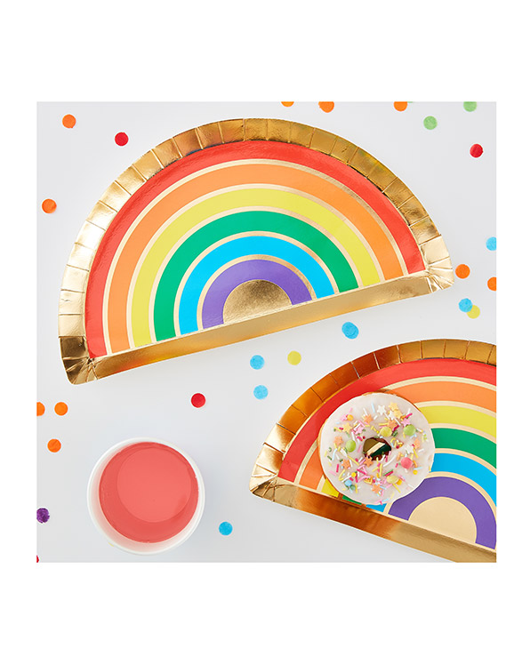 Tallerkener (8stk): Regnbue - 28 x 16cm - Bilde 2