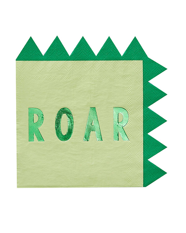 Servietter (16stk): "ROAR" - Dinosaur - 16cm