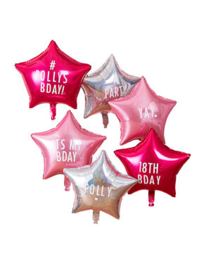 Folieballonger (6stk): Personlig Tekst - 43cm