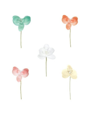 Konfetti (6stk): Orkide: Flere farger - 5 x 10cm