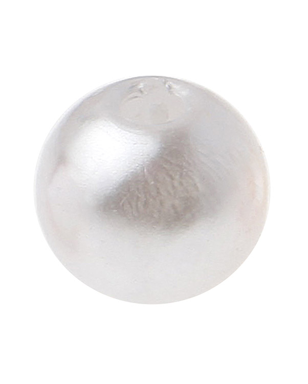 Dekorasjon (50stk): Perler - Hvit - 0,8cm