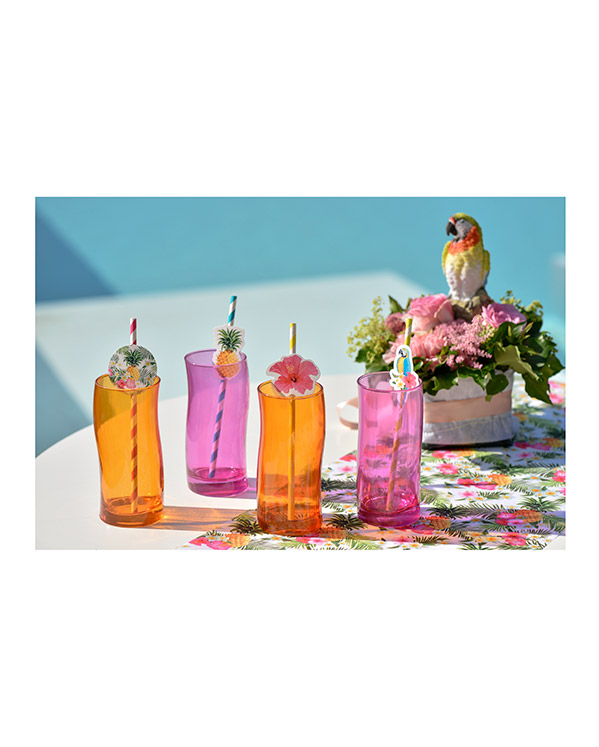 Sugerør (8stk): Tropisk tema - 19,2cm - Bilde 2