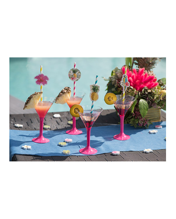 Sugerør (8stk): Tropisk tema - 19,2cm - Bilde 3