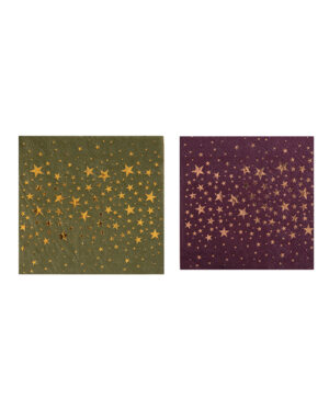 Servietter (20stk): Stjerner - Flere farger - 12,5cm