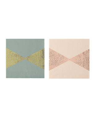 Servietter (20stk): Metallic Stripe - Flere farger - 12,5cm