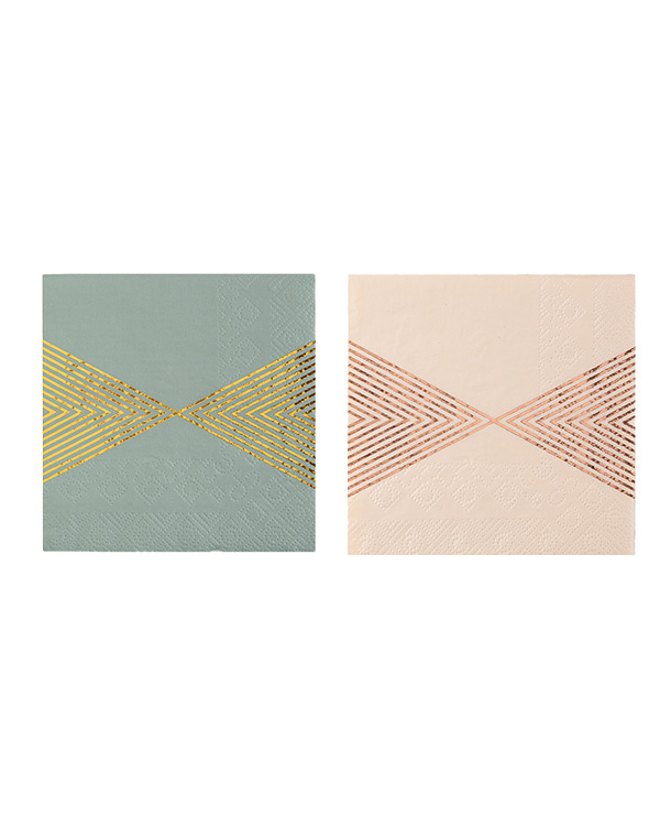 Servietter (20stk): Metallic Stripe - Flere farger - 12,5cm