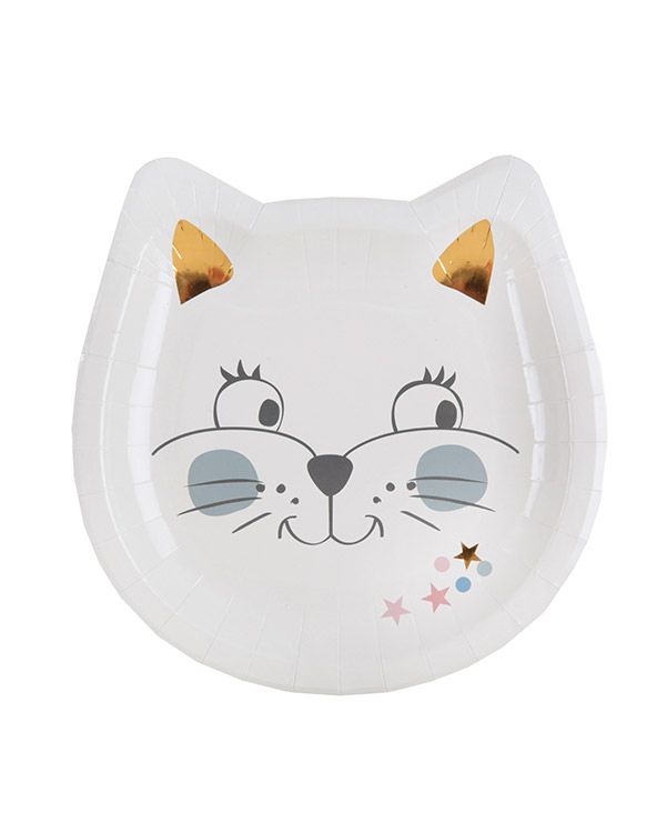 Tallerkener (10stk): Katt - 18cm