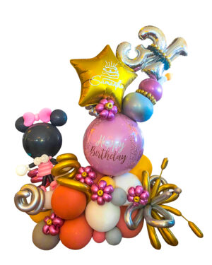 Organisk ballongbukett: Pink birthday dream