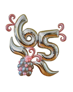 Organisk ballongbukett: Swirly 65