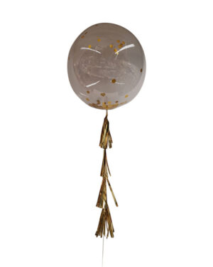 Bobleballong: med Gull Konfetti - Gull Folie Tassels