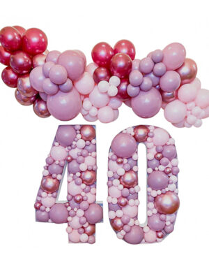 Mosaikk tall & Organisk klase / bue: Pink and purple 40